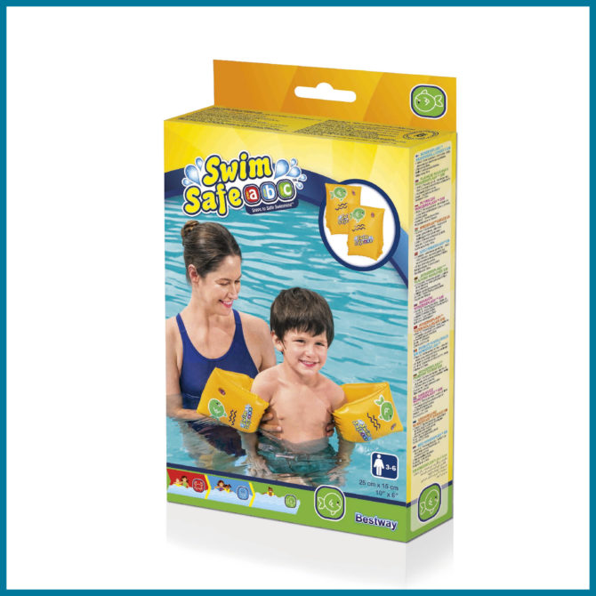 Manguitos Hinchables para Niños de 3 a 6 años Bestway Wondersplash 17x13 cm Color Amarillo Doble Cámara de Aire - Imagen 6