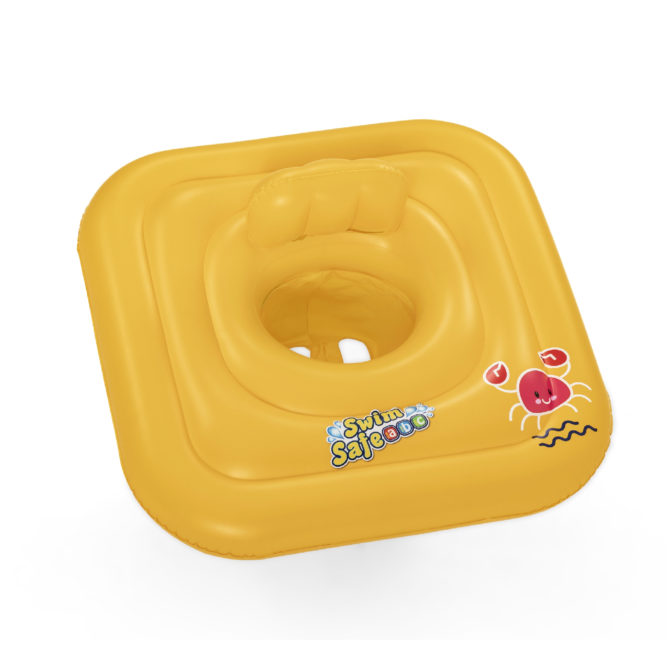 Flotador Hinchable para Bebés de 1 a 2 años Bestway Swin Safe 72x24 cm con Asiento Incluido Color Amarillo