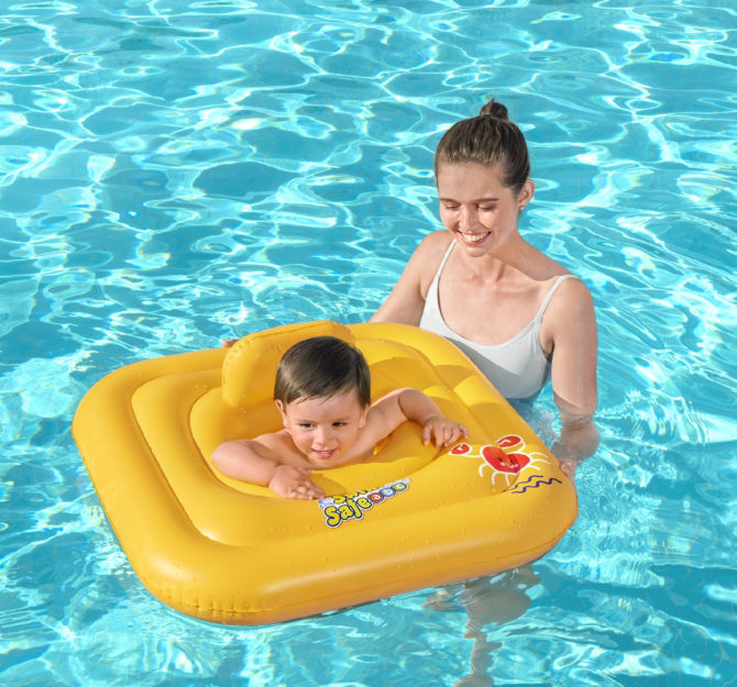 Flotador Hinchable para Bebés de 1 a 2 años Bestway Swin Safe 72x24 cm con Asiento Incluido Color Amarillo - Imagen 2