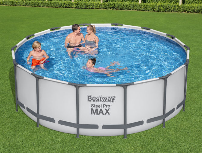 Piscina Tubular Redonda Bestway Steel Pro Max 427x122 cm con Depuradora de Cartucho de 3.028 l/h Cobertor y Escalera Azul - Imagen 2