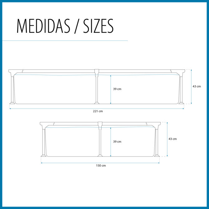 Piscina Desmontable Rectangular Bestway Steel Pro 221x150x43 cm Capacidad para 1.200 Litros Color Azul - Imagen 4