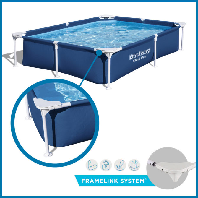 Piscina Desmontable Rectangular Bestway Steel Pro 221x150x43 cm Capacidad para 1.200 Litros Color Azul - Imagen 6