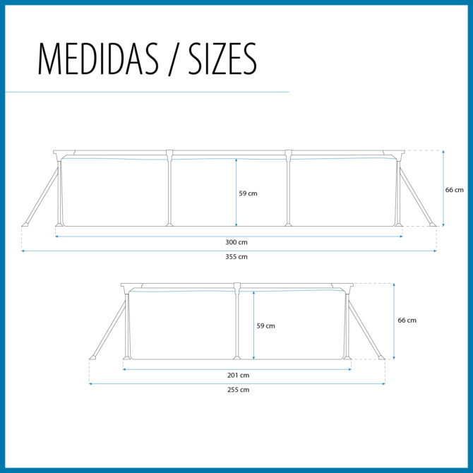 Piscina Desmontable Rectangular Bestway Steel Pro 300x201x66 cm Capacidad para 3.000 Litros Color Azul - Imagen 4