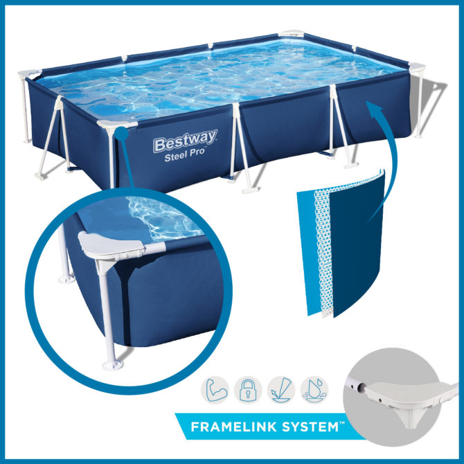 Piscina Desmontable Rectangular Bestway Steel Pro 300x201x66 cm Capacidad para 3.000 Litros Color Azul - Imagen 6