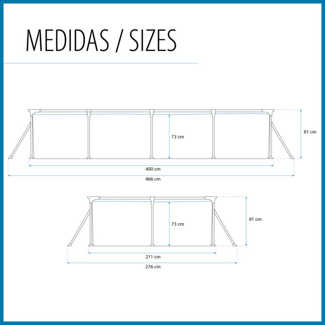 Piscina Desmontable Rectangular Bestway Steel Pro 400x211x81 cm Capacidad para 5.700 Litros Color Azul - Imagen 4