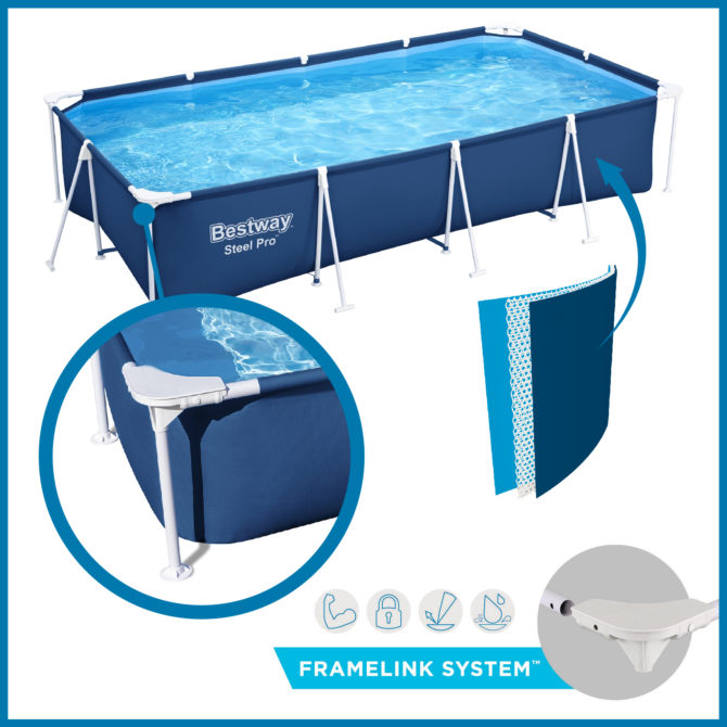 Piscina Desmontable Rectangular Bestway Steel Pro 400x211x81 cm Capacidad para 5.700 Litros Color Azul - Imagen 6