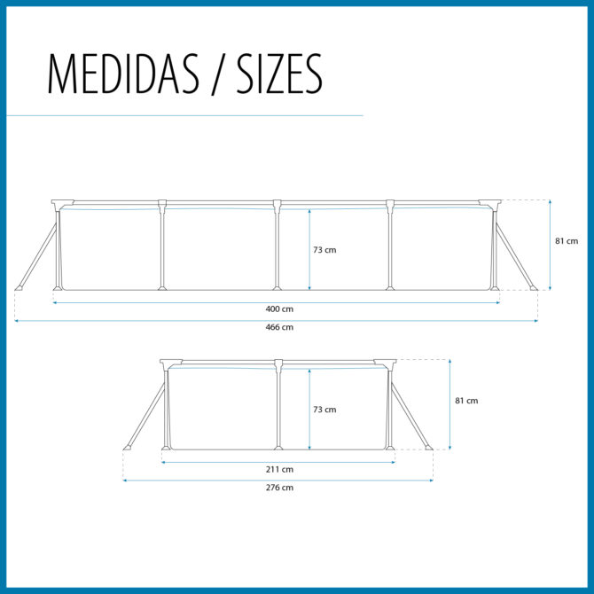 Piscina Desmontable Rectangular Bestway Steel Pro 400x211x81 cm con Depuradora de Cartucho de 1.249 l/h Color Azul - Imagen 4