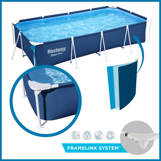 Piscina Desmontable Rectangular Bestway Steel Pro 400x211x81 cm con Depuradora de Cartucho de 1.249 l/h Color Azul - Imagen 7