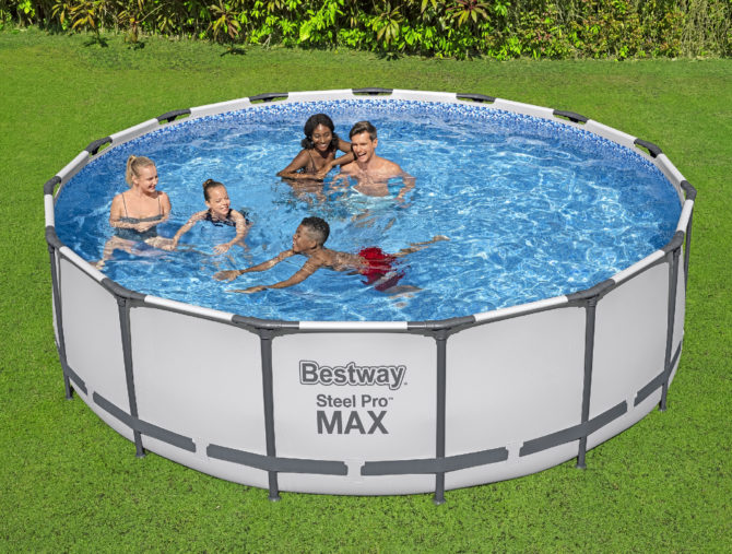 Piscina Tubular Redonda Bestway Steel Pro Max 457x122 cm con Depuradora de Cartucho de 3.028 l/h Cobertor y Escalera Azul - Imagen 2