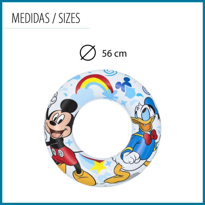 Flotador Hinchable para Niños de 3 a 6 años Bestway 48 cm Diseño de Mickey Mousse Doble Cámara de Aire - Imagen 4