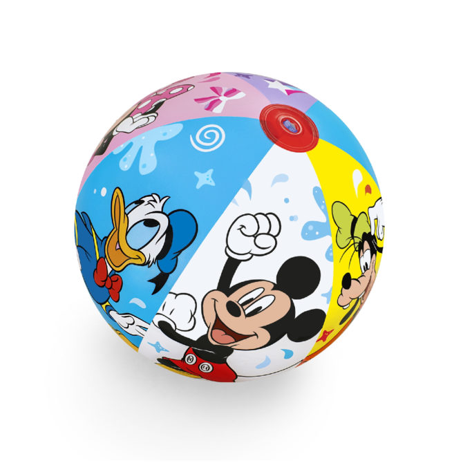 Pelota Hinchable para Playa o Piscina Bestway Mickey Mousse 51 cm Diámetro Multicolor con Válvula de Seguridad