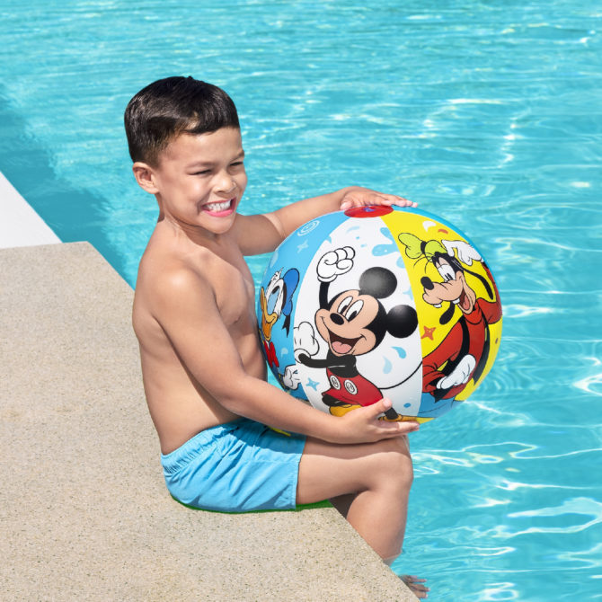 Pelota Hinchable para Playa o Piscina Bestway Mickey Mousse 51 cm Diámetro Multicolor con Válvula de Seguridad - Imagen 2