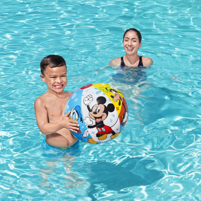 Pelota Hinchable para Playa o Piscina Bestway Mickey Mousse 51 cm Diámetro Multicolor con Válvula de Seguridad - Imagen 5