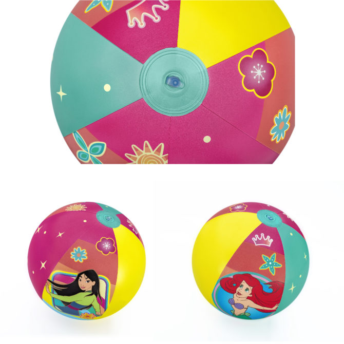 Pelota Hinchable para Playa o Piscina Bestway Princesas Disney 51 cm Diámetro Multicolor con Válvula de Seguridad - Imagen 3