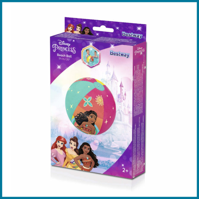 Pelota Hinchable para Playa o Piscina Bestway Princesas Disney 51 cm Diámetro Multicolor con Válvula de Seguridad - Imagen 6