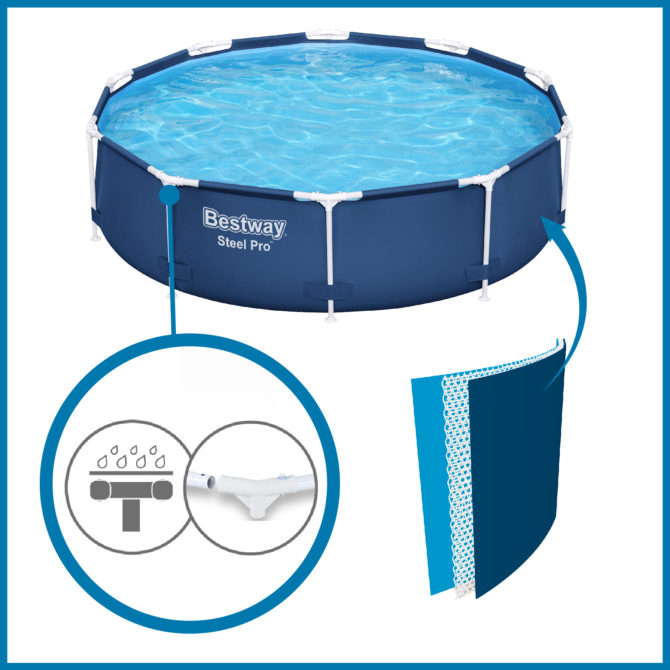 Piscina Desmontable Redonda Bestway Steel Pro 305x76 cm con Depuradora de Cartucho de 1.249 l/h Color Azul - Imagen 7