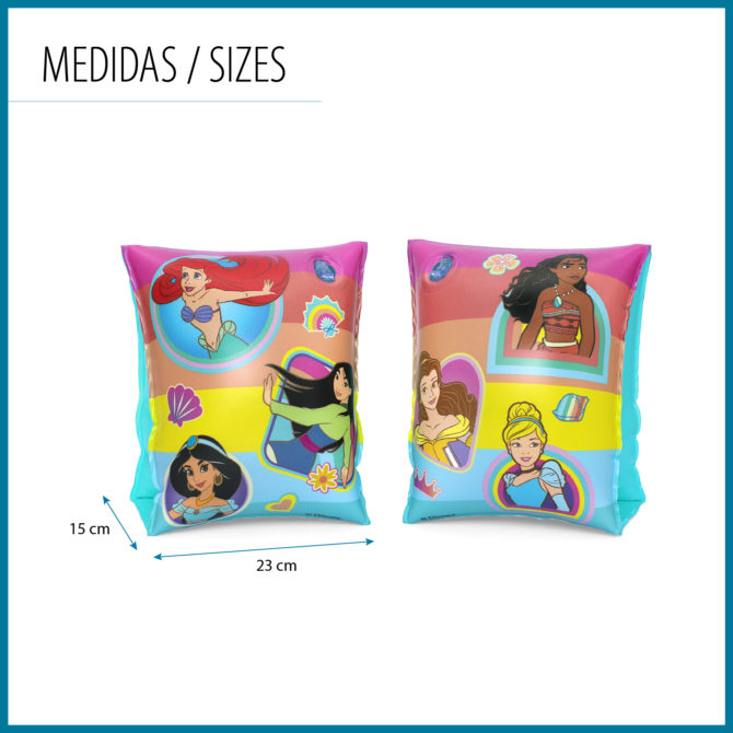 Manguitos Hinchables para Niños de 3 a 6 años Bestway 17x12 cm Diseño de Princesas Disney Doble Cámara de Aire - Imagen 4