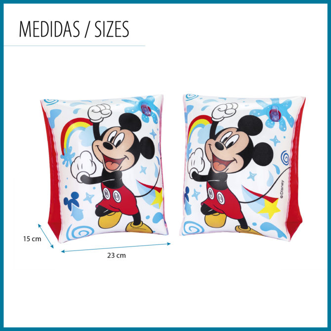 Manguitos Hinchables para Niños de 3 a 6 años Bestway 17x12 cm Diseño de Mickey Mouse Doble Cámara de Aire - Imagen 4