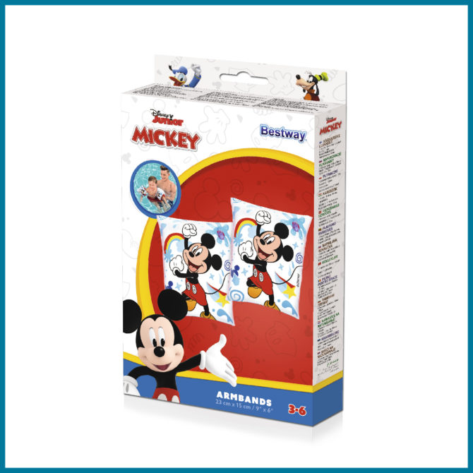 Manguitos Hinchables para Niños de 3 a 6 años Bestway 17x12 cm Diseño de Mickey Mouse Doble Cámara de Aire - Imagen 6