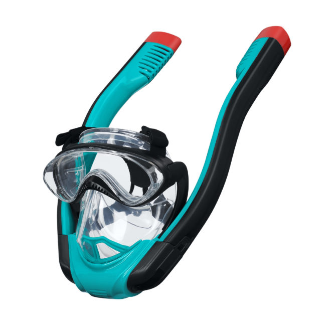 Máscara Completa de Buceo con Esnórquel Para Adultos Bestway Flowtech Talla L/XL con Visión Completa de 180°