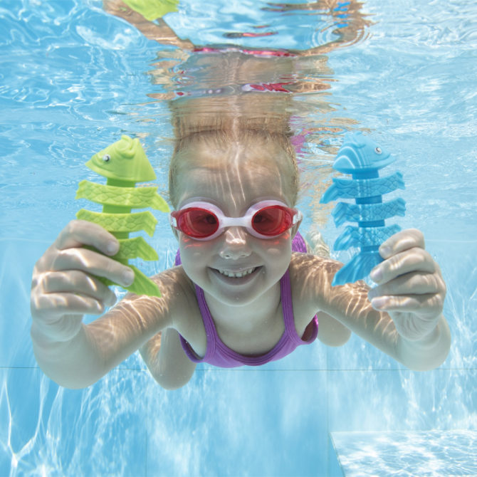 Juego de Piscina Bestway Squiggle Wiggle con Peces de Colores Azul Naranja Verde para Niños a Partir de 3 Años - Imagen 2