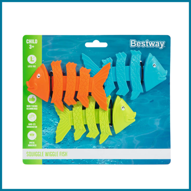 Juego de Piscina Bestway Squiggle Wiggle con Peces de Colores Azul Naranja Verde para Niños a Partir de 3 Años - Imagen 6