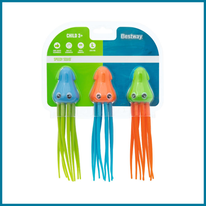 Juego de Piscina Bestway Squiggle Wiggle con Calamares de Colores Azul Naranja Verde para Niños a Partir de 3 Años - Imagen 5