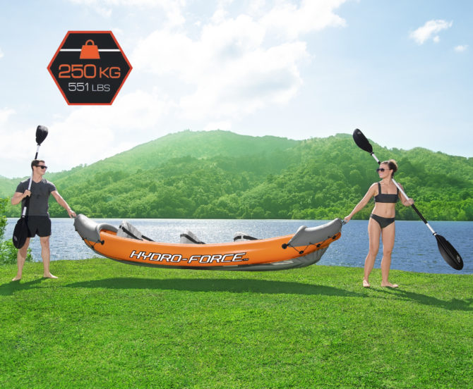 Kayak Hinchable para 3 Personas Bestway Hydro Force Rapid 381x100x44 cm con 2 Palas de Aluminio y Bomba de Mano Incluida - Imagen 5