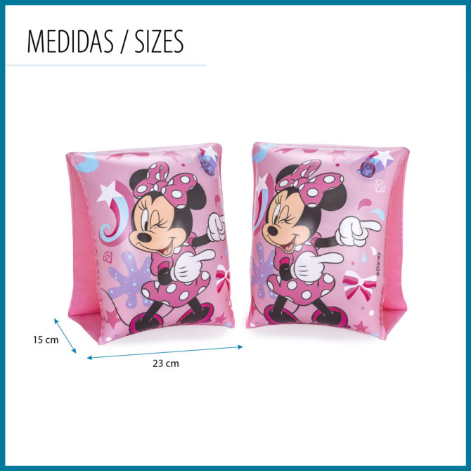 Manguitos Hinchables para Niños de 3 a 6 años Bestway 17x12 cm Diseño de Minnie Mouse Doble Cámara de Aire - Imagen 4