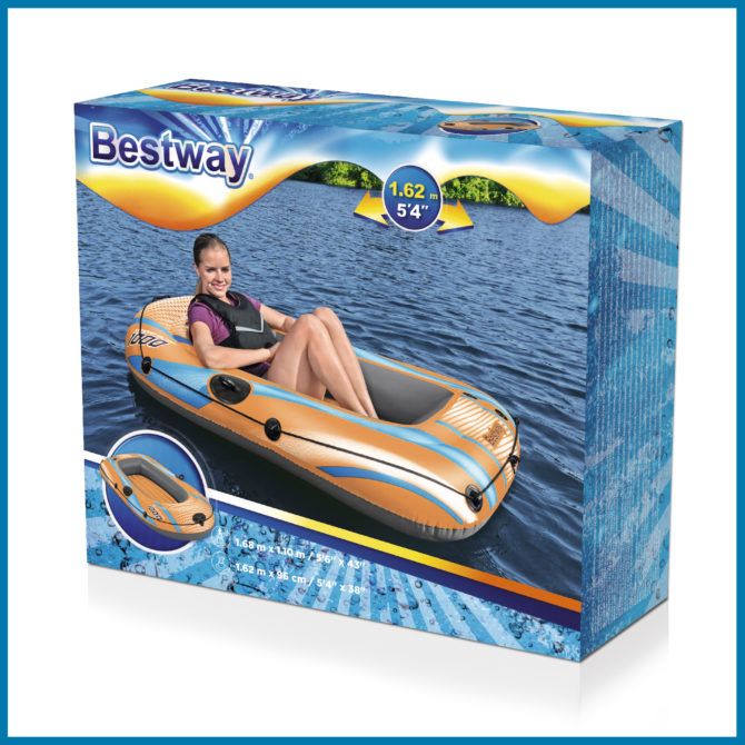 Barca Hinchable Individual Bestway Kondor Elite 1000 Raft 162x96x20 cm con Asas y Suelo Hinchable - Imagen 6