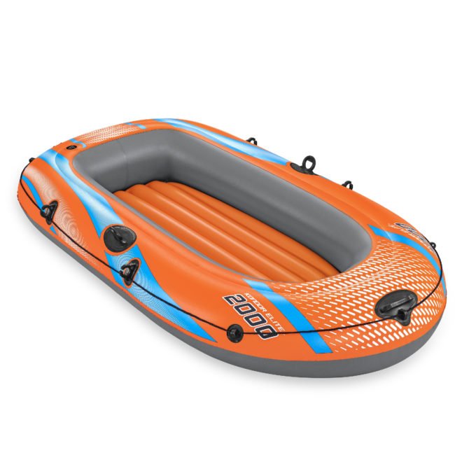 Barca Hinchable para 1 Adulto y 1 Niño Bestway Kondor Elite 2000 Raft 196x106x31 cm con Asas y Suelo Hinchable