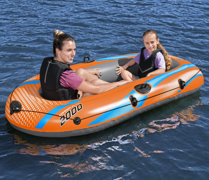 Barca Hinchable para 1 Adulto y 1 Niño Bestway Kondor Elite 2000 Raft 196x106x31 cm con Asas y Suelo Hinchable - Imagen 2