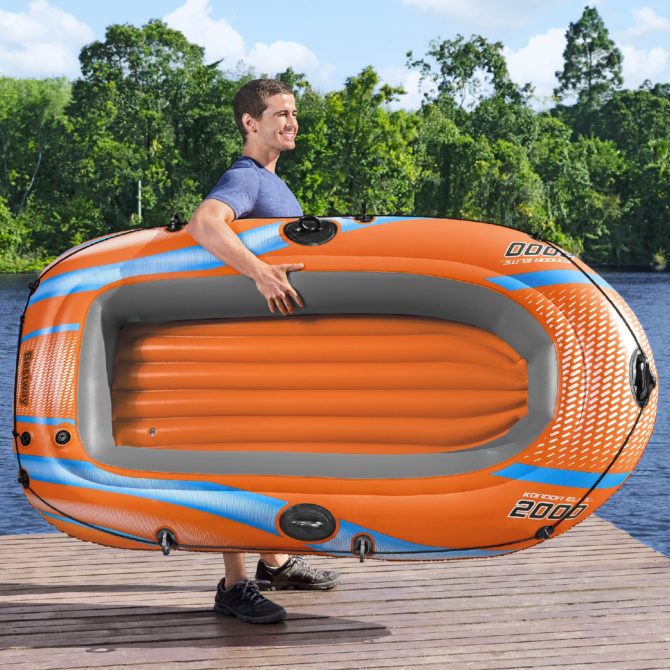 Barca Hinchable para 1 Adulto y 1 Niño Bestway Kondor Elite 2000 Raft 196x106x31 cm con Asas y Suelo Hinchable - Imagen 5