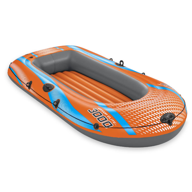 Barca Hinchable para 2 Adultos y 1 Niño Bestway Kondor Elite 3000 Raft 246x122x45 cm con Asas y Suelo Hinchable