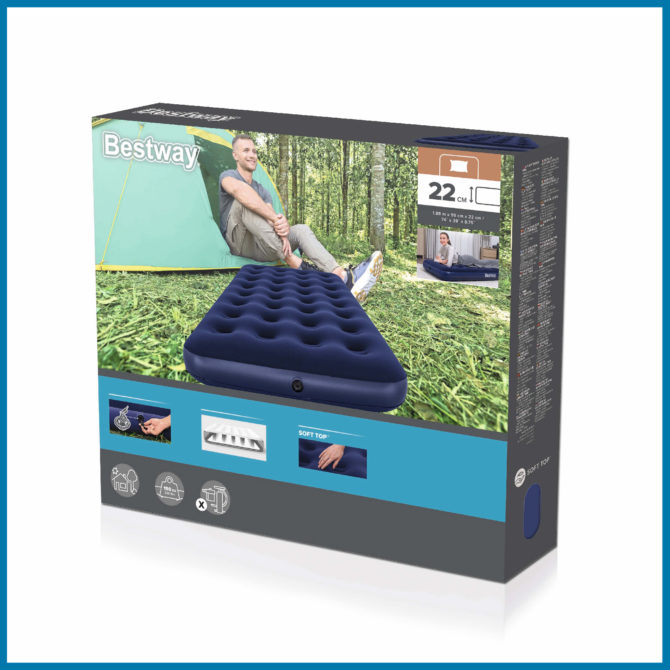 Colchón de Camping Hinchable Bestway Horizon Individual 188x99x22 cm Soporta hasta 150 Kg Color Azul - Imagen 6