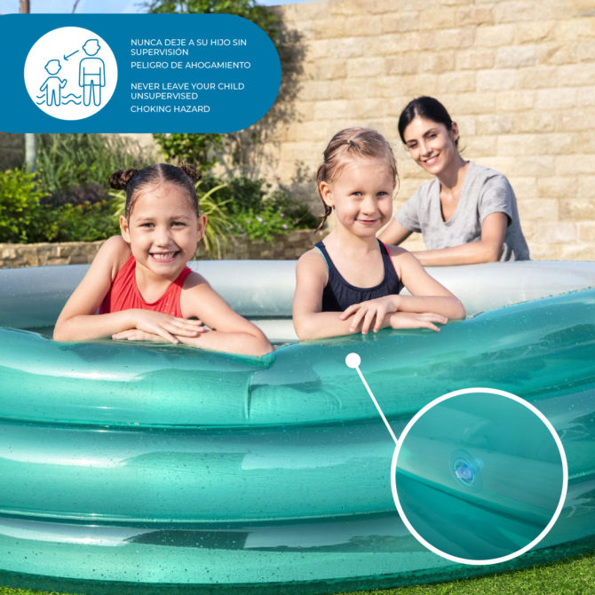 Piscina Hinchable para Niños Bestway Play Pool 201x53 cm con 3 Anillos Hinchables Color Azul Metálico para Niños +6 Años - Imagen 3