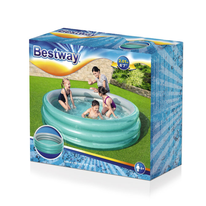 Piscina Hinchable para Niños Bestway Play Pool 201x53 cm con 3 Anillos Hinchables Color Azul Metálico para Niños +6 Años - Imagen 6