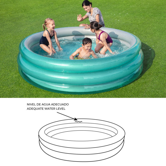 Piscina Hinchable para Niños Bestway Play Pool 201x53 cm con 3 Anillos Hinchables Color Azul Metálico para Niños +6 Años - Imagen 7