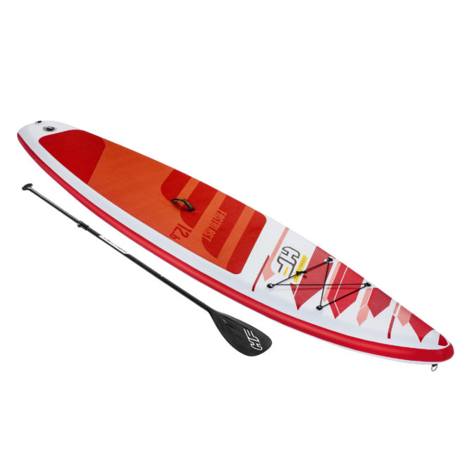 Tabla de Paddle Surf Hinchable Individual Bestway Hydro Force Fastblast Tech 381x76x15 cm con Pala, Bomba de Mano y Mochila