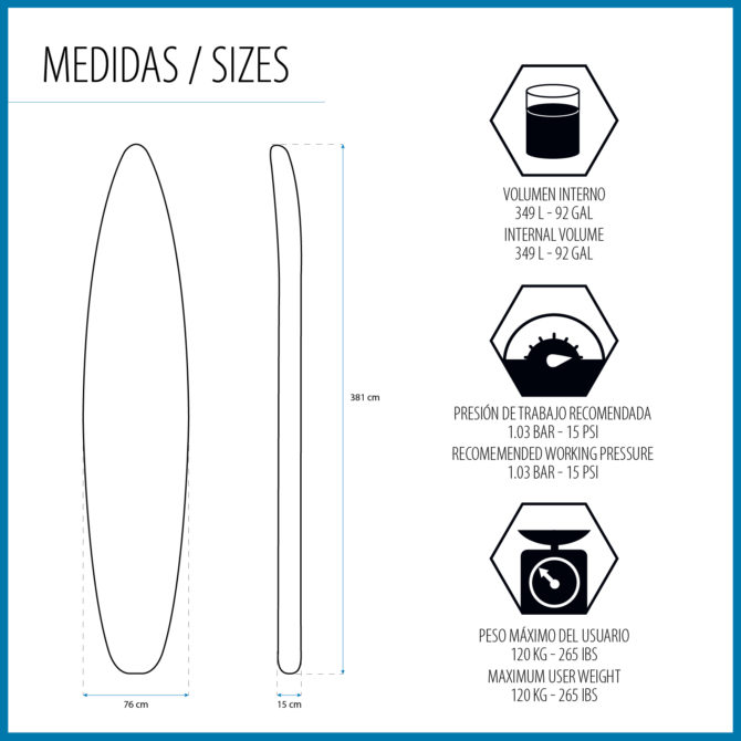 Tabla de Paddle Surf Hinchable Individual Bestway Hydro Force Fastblast Tech 381x76x15 cm con Pala, Bomba de Mano y Mochila - Imagen 4