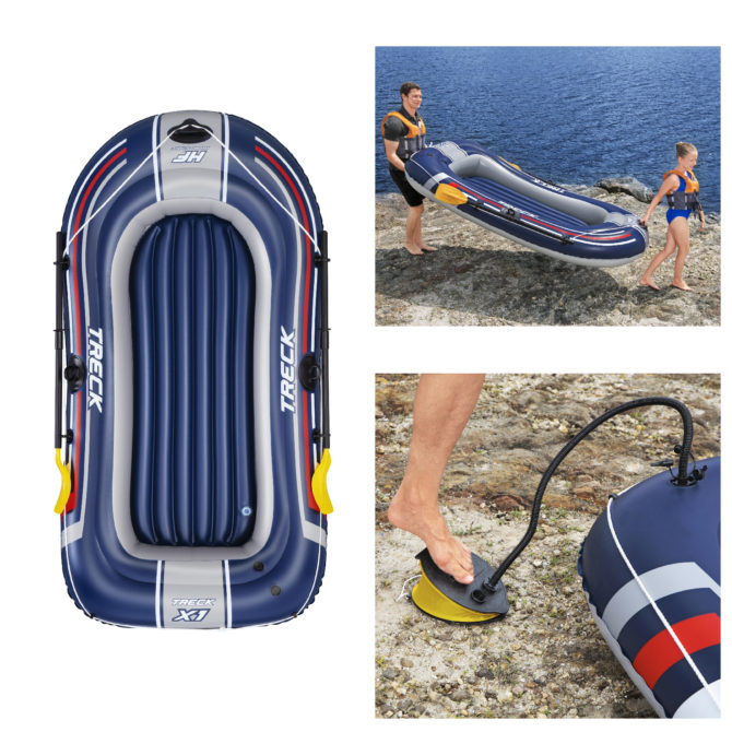 Barca Hinchable para 2 Adultos Bestway Hydro Force Treck 228x121x32 cm con 2 Remos y Bomba de Pie Incluida - Imagen 7