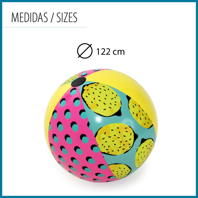 Pelota Hinchable para Playa o Piscina Bestway Retro Fashion 51 cm Diámetro Multicolor con Válvula de Seguridad - Imagen 4