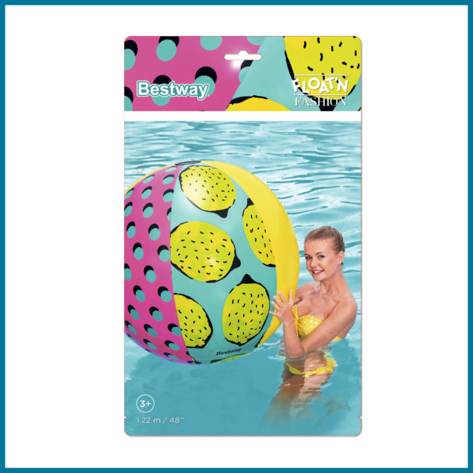 Pelota Hinchable para Playa o Piscina Bestway Retro Fashion 51 cm Diámetro Multicolor con Válvula de Seguridad - Imagen 6