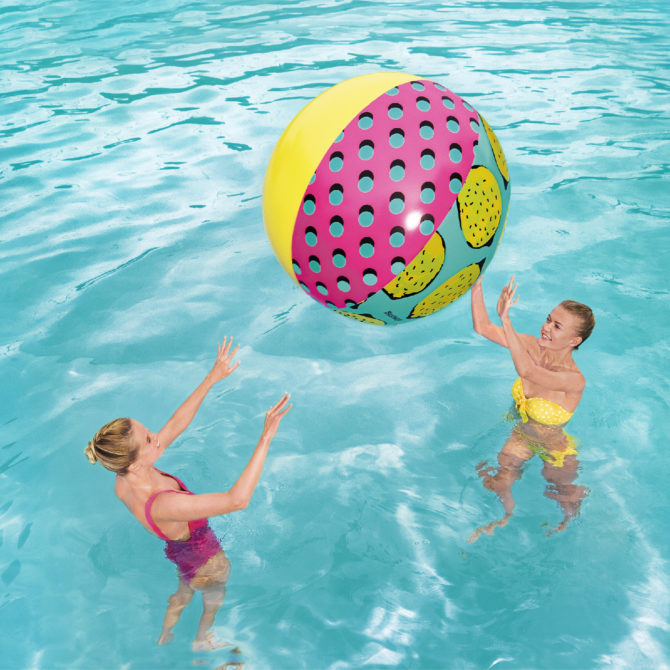 Pelota Hinchable para Playa o Piscina Bestway Retro Fashion 51 cm Diámetro Multicolor con Válvula de Seguridad - Imagen 7