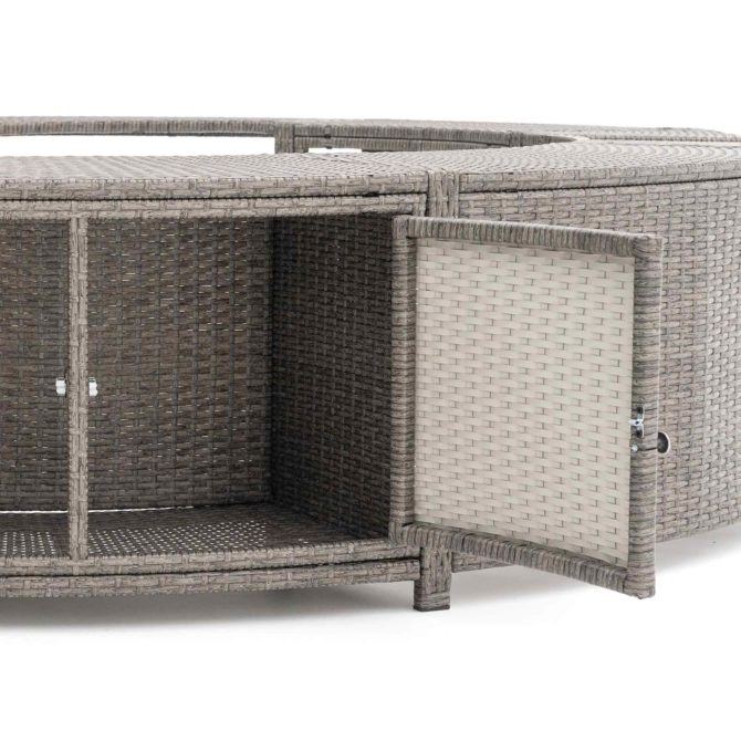 Revestimiento para Spa Hidromasaje K2O Full Surround 180 Ø279x40x56 cm Borde para Spa Circular con Escalones, Asientos y Almacenamiento - Imagen 6