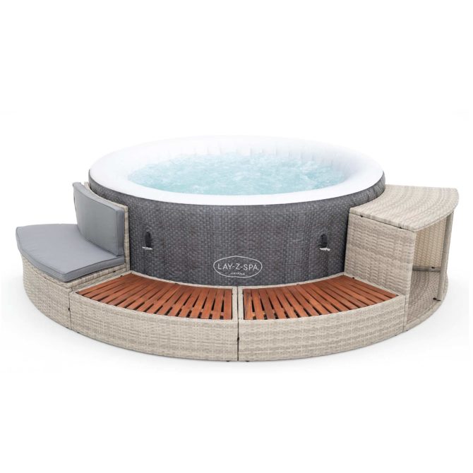 Spa Hinchable Bestway Lay-Z-Spa Havana Ø180x66 cm con Airjet + Revestimiento K2O Half Surround 180 289x45x56 cm Borde para Spa Semicircular