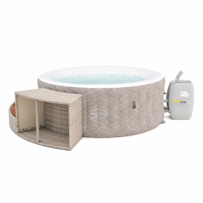 Spa Hinchable Bestway Lay-Z-Spa Madrid Ø180x66 cm con Airjet + Revestimiento K2O Half Surround 180 289x45x56 cm Borde para Spa Semicircular - Imagen 3