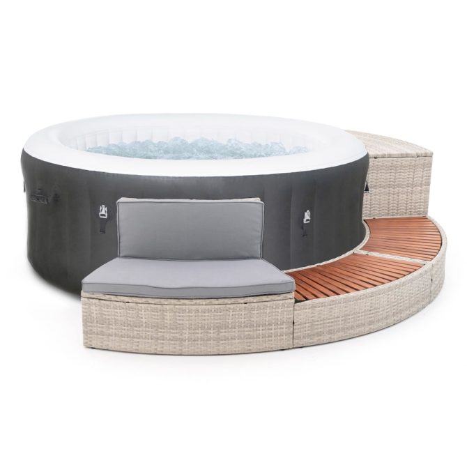 Spa Hinchable Bestway Lay-Z-Spa Miami Ø180x66 cm con Airjet + Revestimiento K2O Half Surround 180 289x45x56 cm Borde para Spa Semicircular - Imagen 3