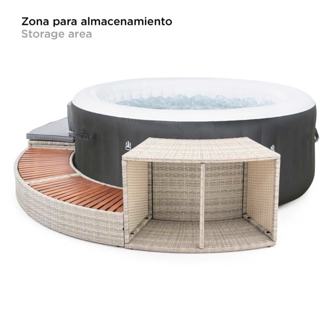 Spa Hinchable Bestway Lay-Z-Spa Miami Ø180x66 cm con Airjet + Revestimiento K2O Half Surround 180 289x45x56 cm Borde para Spa Semicircular - Imagen 5