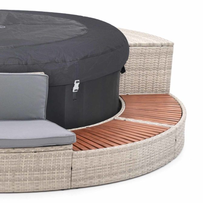 Spa Hinchable Bestway Lay-Z-Spa Miami Ø180x66 cm con Airjet + Revestimiento K2O Half Surround 180 289x45x56 cm Borde para Spa Semicircular - Imagen 6